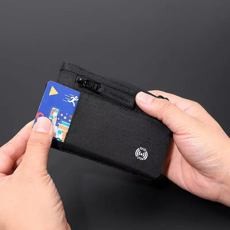 RFID Blocking Travel Wallet & Card Holder – Compact Zippered Pouch for Coins, Cash, and Credit Cards – Anti-Theft Organizer for Men Women, Ideal for Everyday Use & Travel