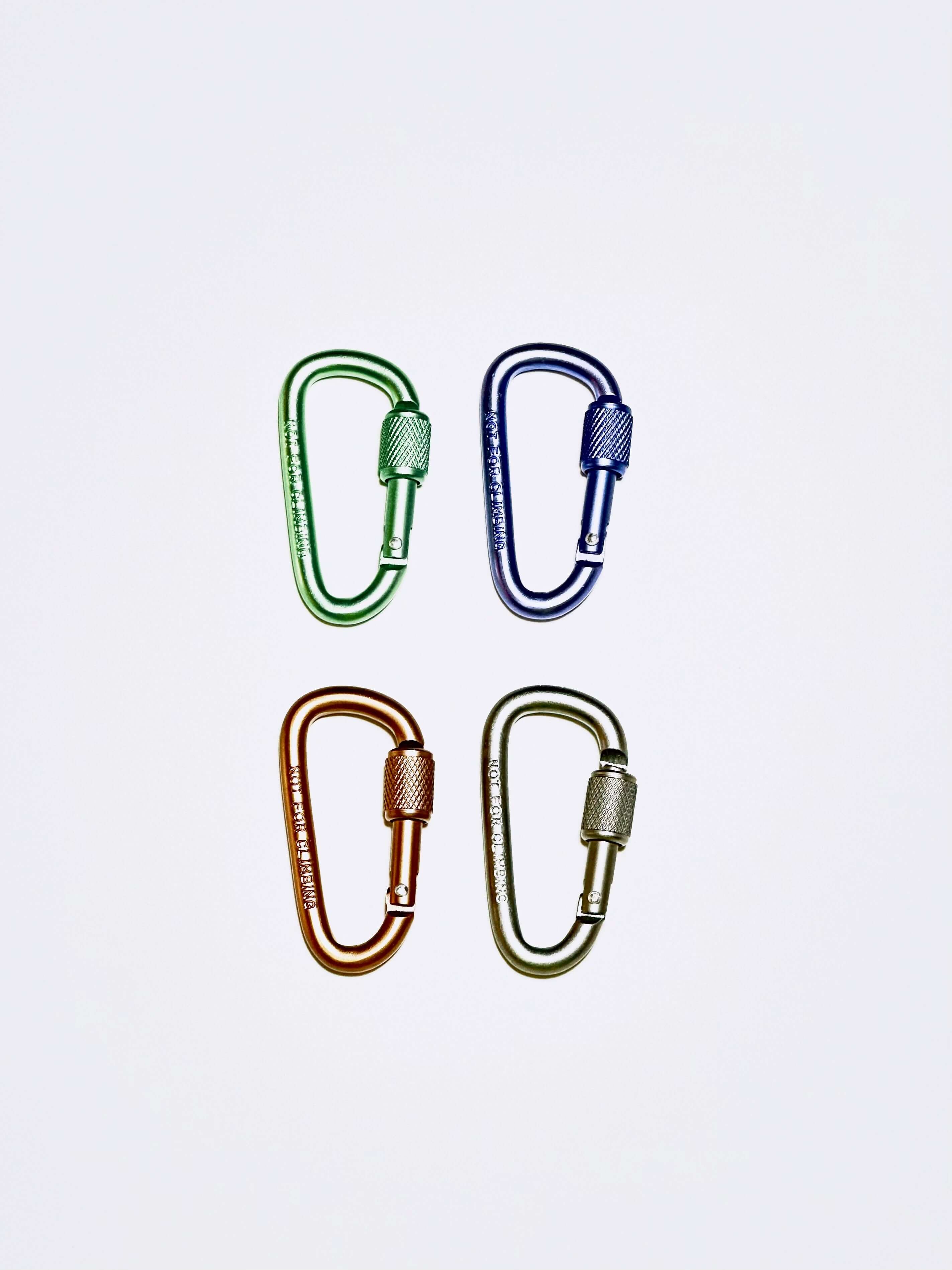 Heavy Duty Aluminum Locking Carabiner Clips – Screw Lock, Lightweight Gear & Keychain Hook (Pack of 4)