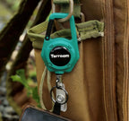 Heavy-Duty Retractable Keychain with Steel Cable – ID Badge Holder Reel, Carabiner & Key Ring for EDC